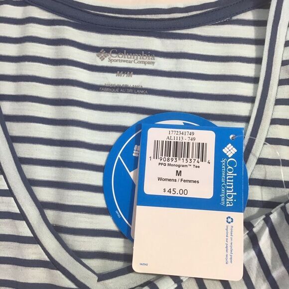 New Columbia PFG Monogram Tee, Short Sleeve Blue - Picture 4 of 8